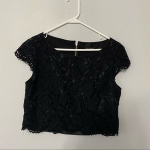 White House Black Market Lace Black Crop Top